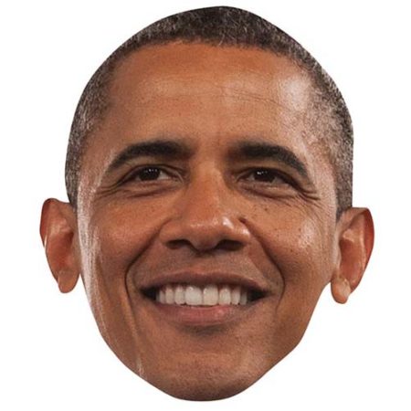A Cardboard Celebrity Mask of Barak Obama