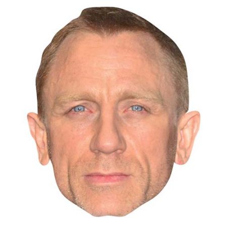 A Cardboard Celebrity Mask of Daniel Craig