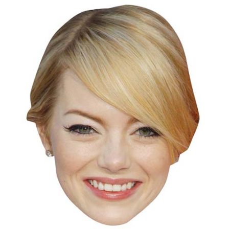 A Cardboard Celebrity Mask of Emma Stone