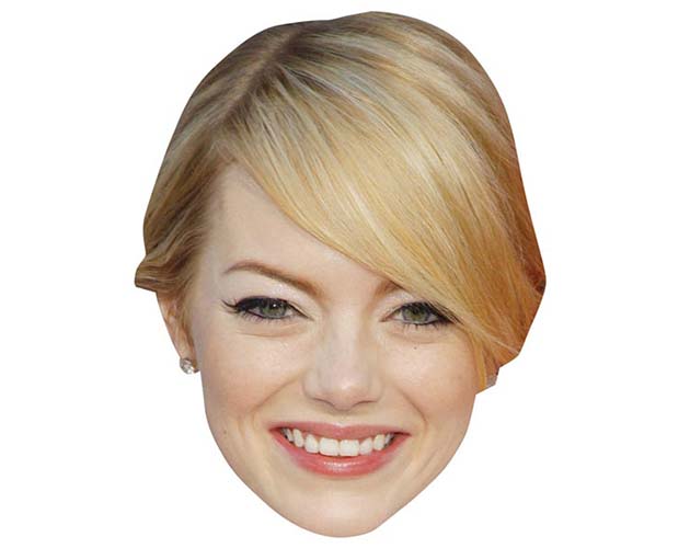 A Cardboard Celebrity Mask of Emma Stone