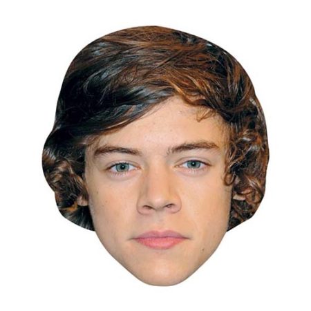 A Cardboard Celebrity Mask of Harry Styles
