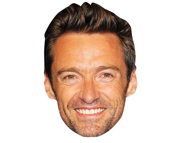 A Cardboard Celebrity Mask of Hugh Jackman