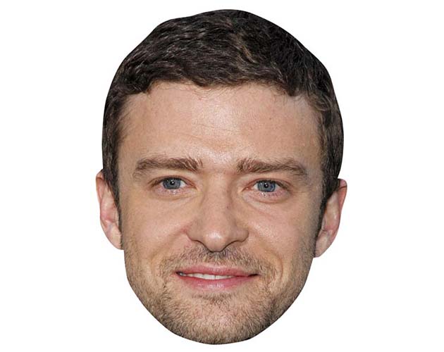 A Cardboard Celebrity Mask of Justin Timberlake