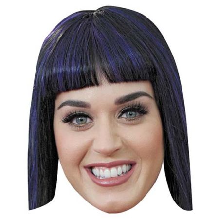 A Cardboard Celebrity Mask of Katy Perry