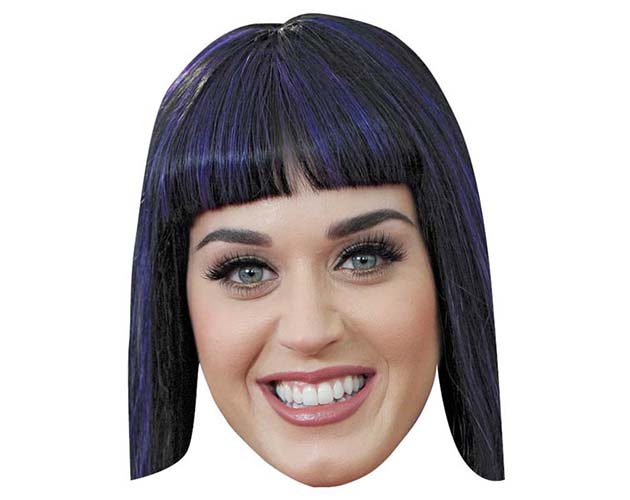 A Cardboard Celebrity Mask of Katy Perry