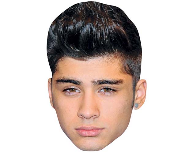 A Cardboard Celebrity Mask of Zayn Malik