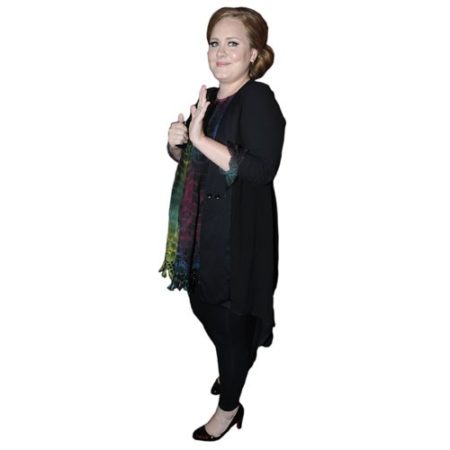 A Lifesize Cardboard Cutout of Adele wearing a scarf