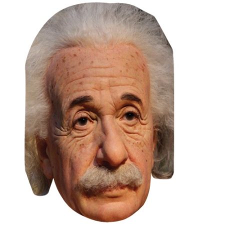 A Cardboard Celebrity Mask of Albert Einstein