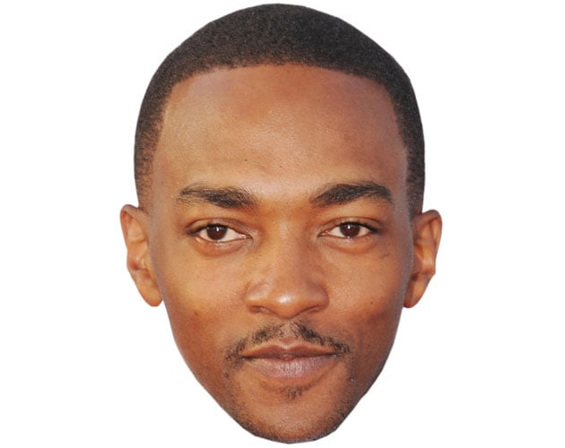 A Cardboard Celebrity Mask of Anthony Mackie