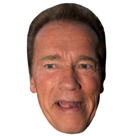 A Cardboard Celebrity Mask of Arnold Schwarzenegger