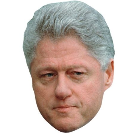 A Cardboard Celebrity Mask of Bill Clinton