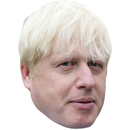 A Cardboard Celebrity Mask of Boris Johnson