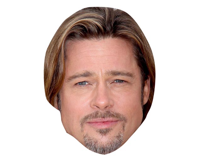 A Cardboard Celebrity Mask of Brad Pitt