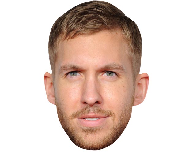 A Cardboard Celebrity Mask of Calvin Harris