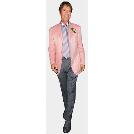 A Lifesize Cardboard Cutout of Cliff Richard wearing a pink jacket