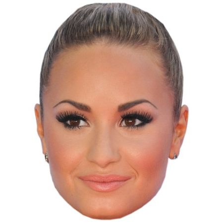 A Cardboard Celebrity Mask of Demi Lovato
