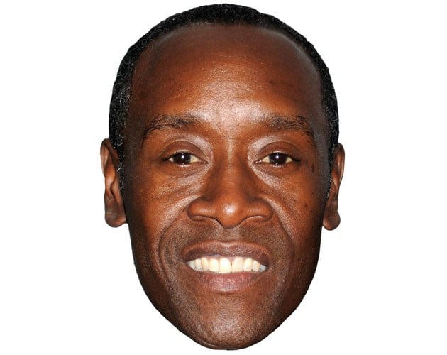 A Cardboard Celebrity Mask of Don Cheadle