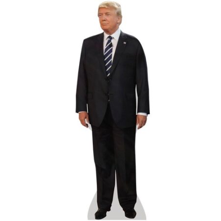 A Lifesize Cardboard Cutout of Donald Trump (Suit) wearing a suit