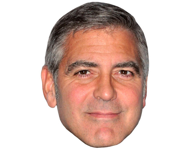 A Cardboard Celebrity Mask of George Clooney