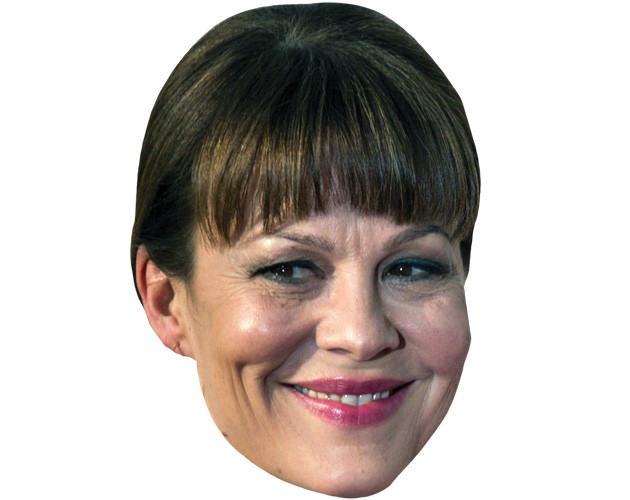 A Cardboard Celebrity Mask of Helen McCrory
