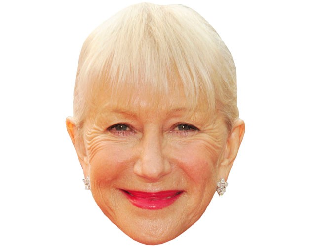 A Cardboard Celebrity Mask of Helen Mirren