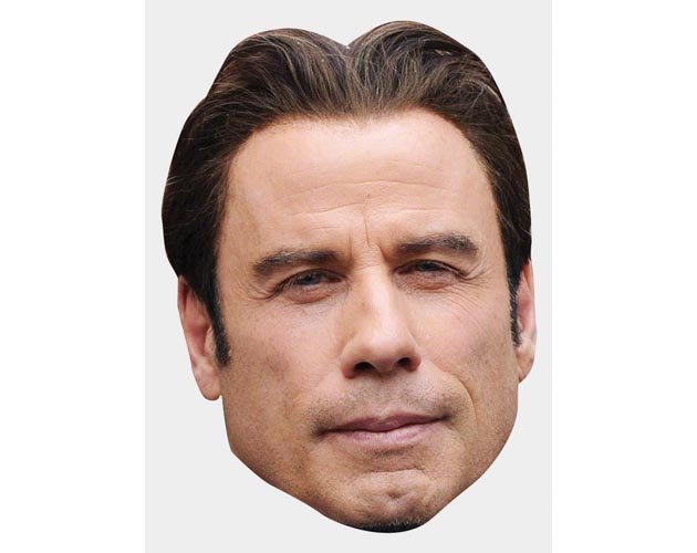 A Cardboard Celebrity Mask of John Travolta