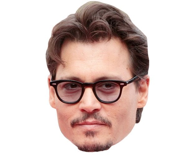 A Cardboard Celebrity Mask of Johnny Depp