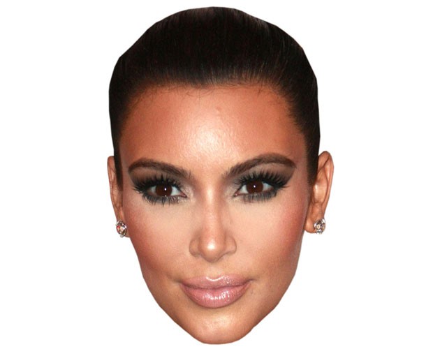 A Cardboard Celebrity Mask of Kim Kardashian