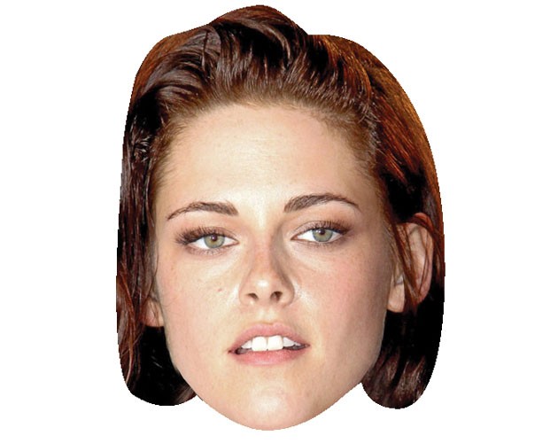 A Cardboard Celebrity Mask of Kristen Stewart