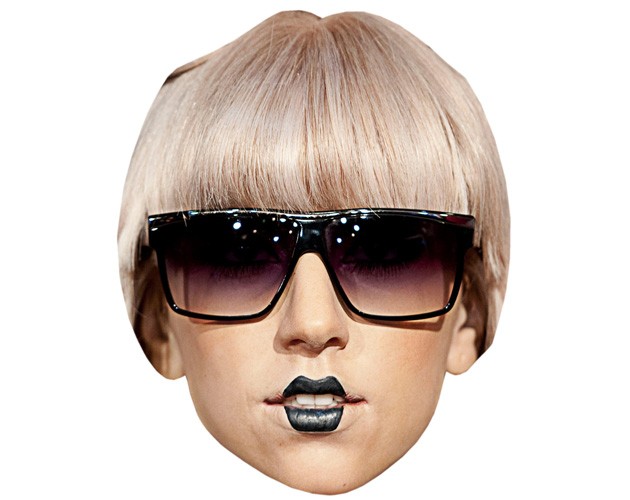 A Cardboard Celebrity Mask of Lady Gaga (Glasses)