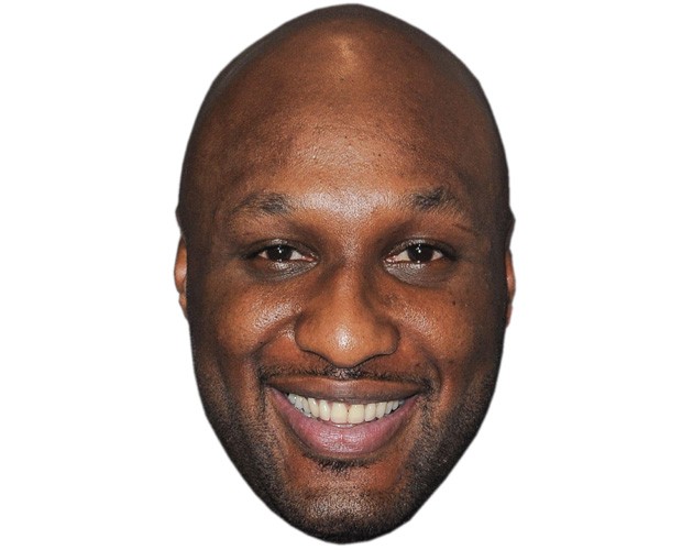 A Cardboard Celebrity Mask of Lamar Odom