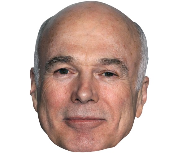 A Cardboard Celebrity Mask of Michael Hogan