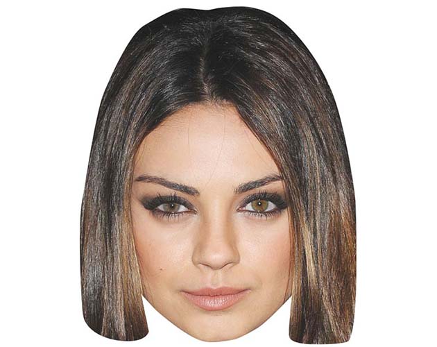 A Cardboard Celebrity Mask of Mila Kunis