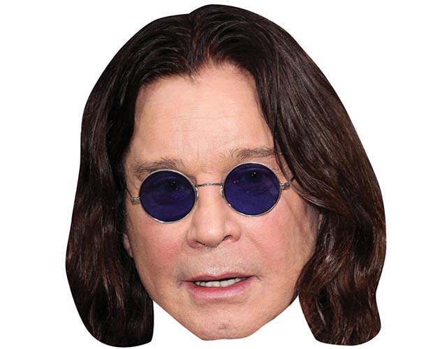 A Cardboard Celebrity Mask of Ozzy Osbourne