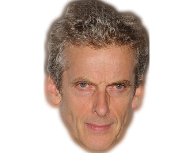 A Cardboard Celebrity Mask of Peter Capaldi