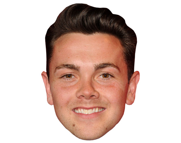 A Cardboard Celebrity Mask of Ray Quinn