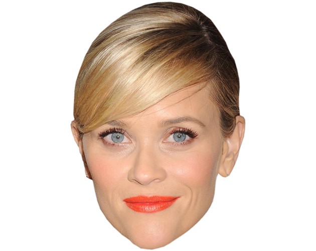 A Cardboard Celebrity Mask of Reese Witherspoon