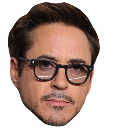 A Cardboard Celebrity Mask of Robert Downey Jr
