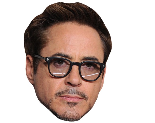 A Cardboard Celebrity Mask of Robert Downey Jr