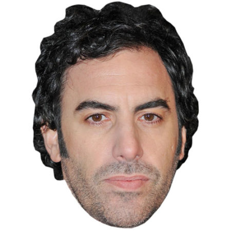 A Cardboard Celebrity Mask of Sacha Baron Cohen
