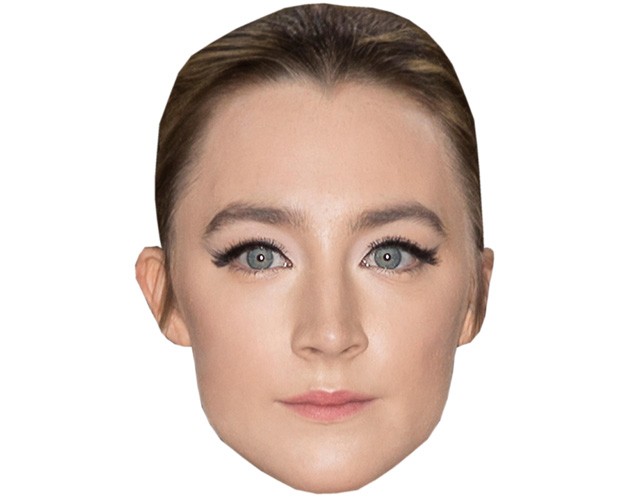 A Cardboard Celebrity Mask of Saoirse Ronan