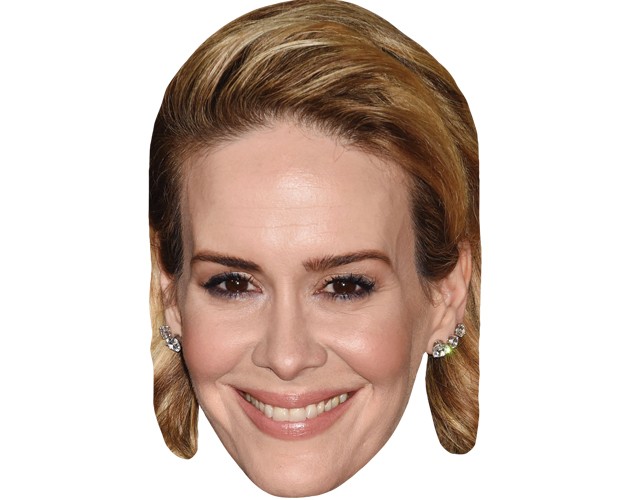 A Cardboard Celebrity Mask of Sarah Paulson