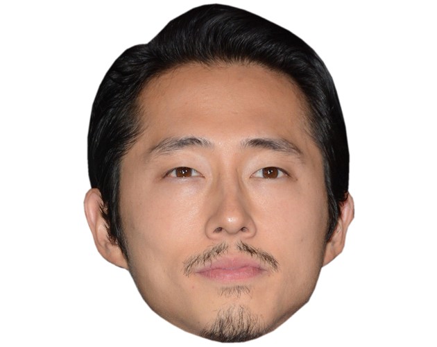 A Cardboard Celebrity Mask of Steven Yeun