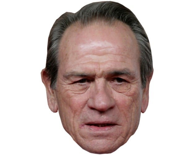 A Cardboard Celebrity Mask of Tommy Lee Jones