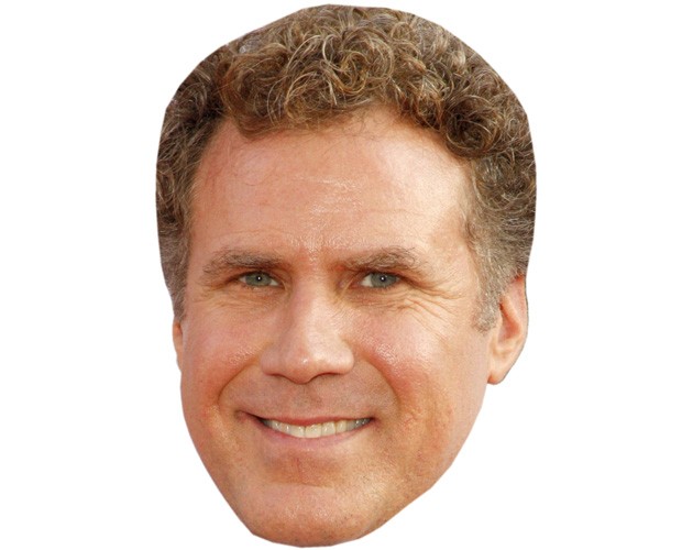 A Cardboard Celebrity Mask of Will Ferrell