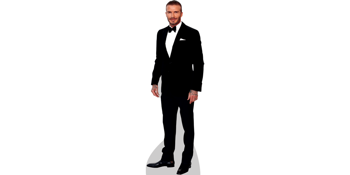 Beckham David wearing Suit LIFESIZE CARDBOARD CUTOUT STANDEE STANDUP Footballer 