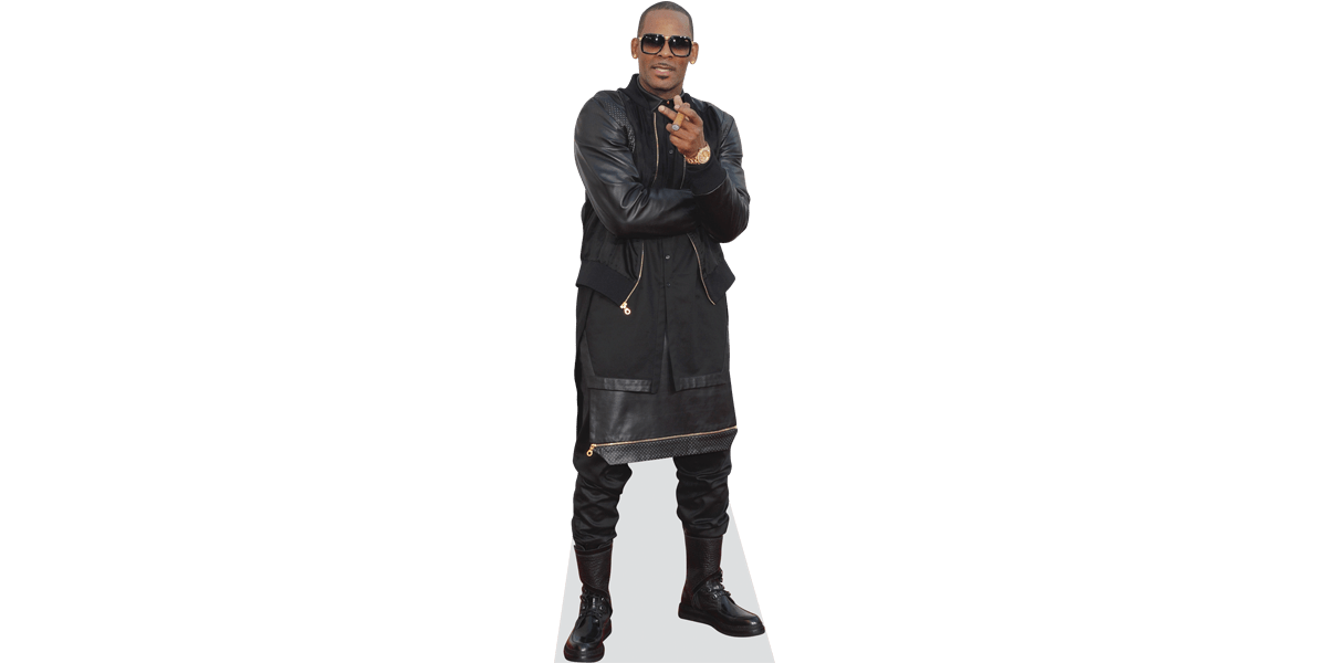 Black Outfit Cardboard Cutout Standee. R Kelly mini size
