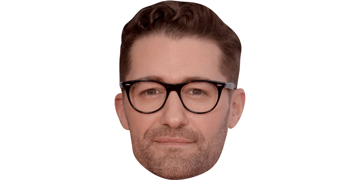 Matthew Morrison (mit Brille) Kartonschablone – Lebensgroße Masken Für Partys, Ca. 29x21 Cm, Mit Gummiband
