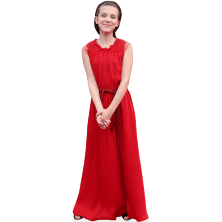 Featured image for “Millie Bobby Brown (Red Dress) Cardboard Cutout”