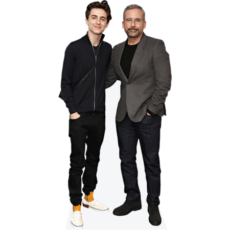 Featured image for “Timothee Chalamet And Steve Carell (Duo) Mini Celebrity Cutout”